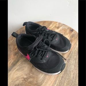 Girls Nike Black with hot pink. VERY lightly worn